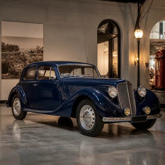 Voiture de collection exposée dans un musée automobile